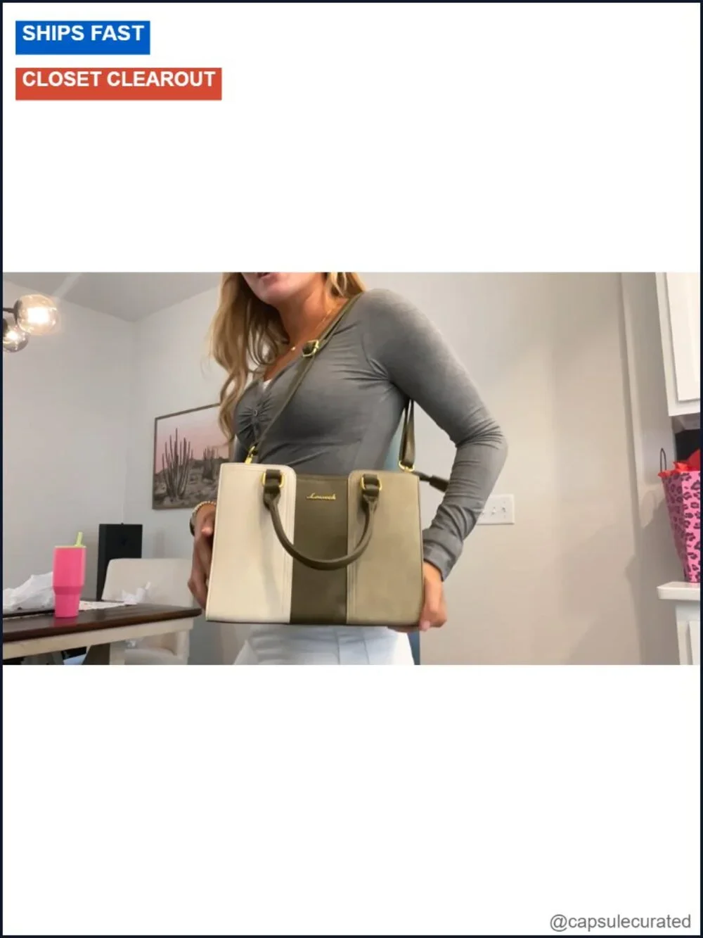 Vegan Leather Satchel Handbag Shoulder Crossbody Purse Top Handle